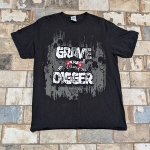 Monster Jam Grave Digger T-Shirt - Men's Large - Black Graphic Tee